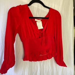 Blush J Red Scrunch blouse